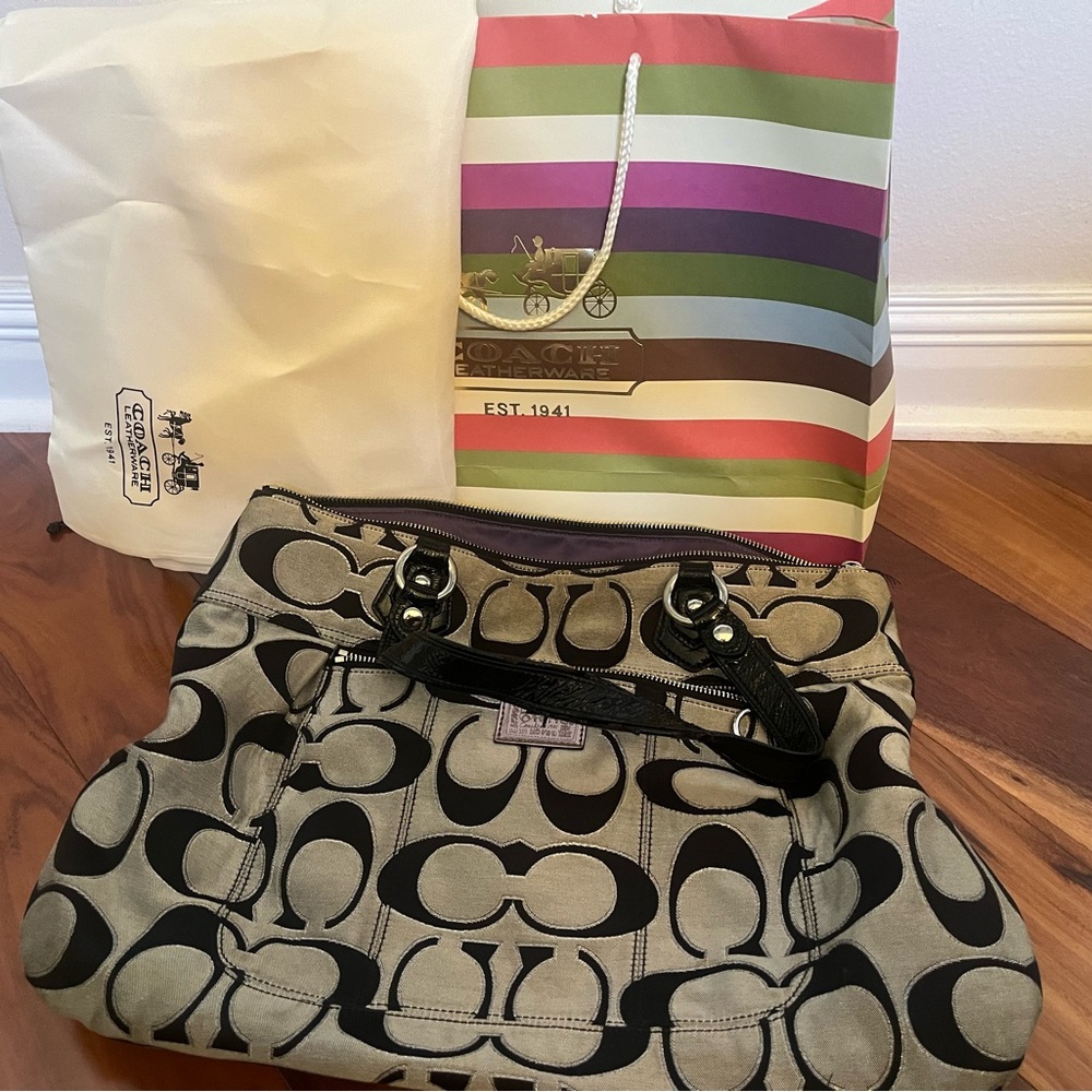 Coach bag/ black & gray
